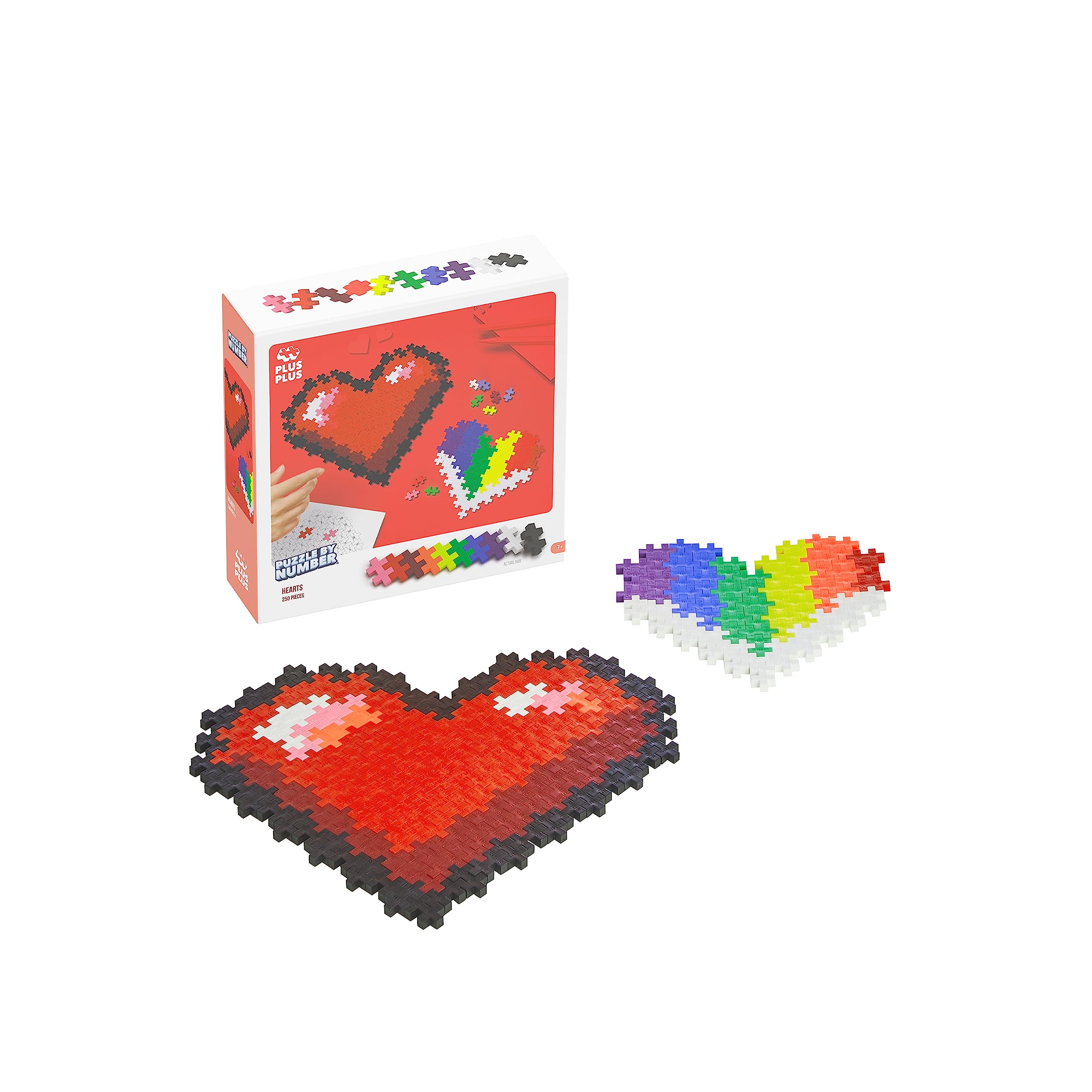 Amazon.com: Plus Plus Puzzle By Number, Hearts - 250 Piece Mini
